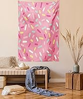 Vista 192 de Ambesonne Tapiz de naturaleza, silueta de oso salvaje en el bosque de la selva en la noche oscura, ilustración para colgar en la pared para Verde