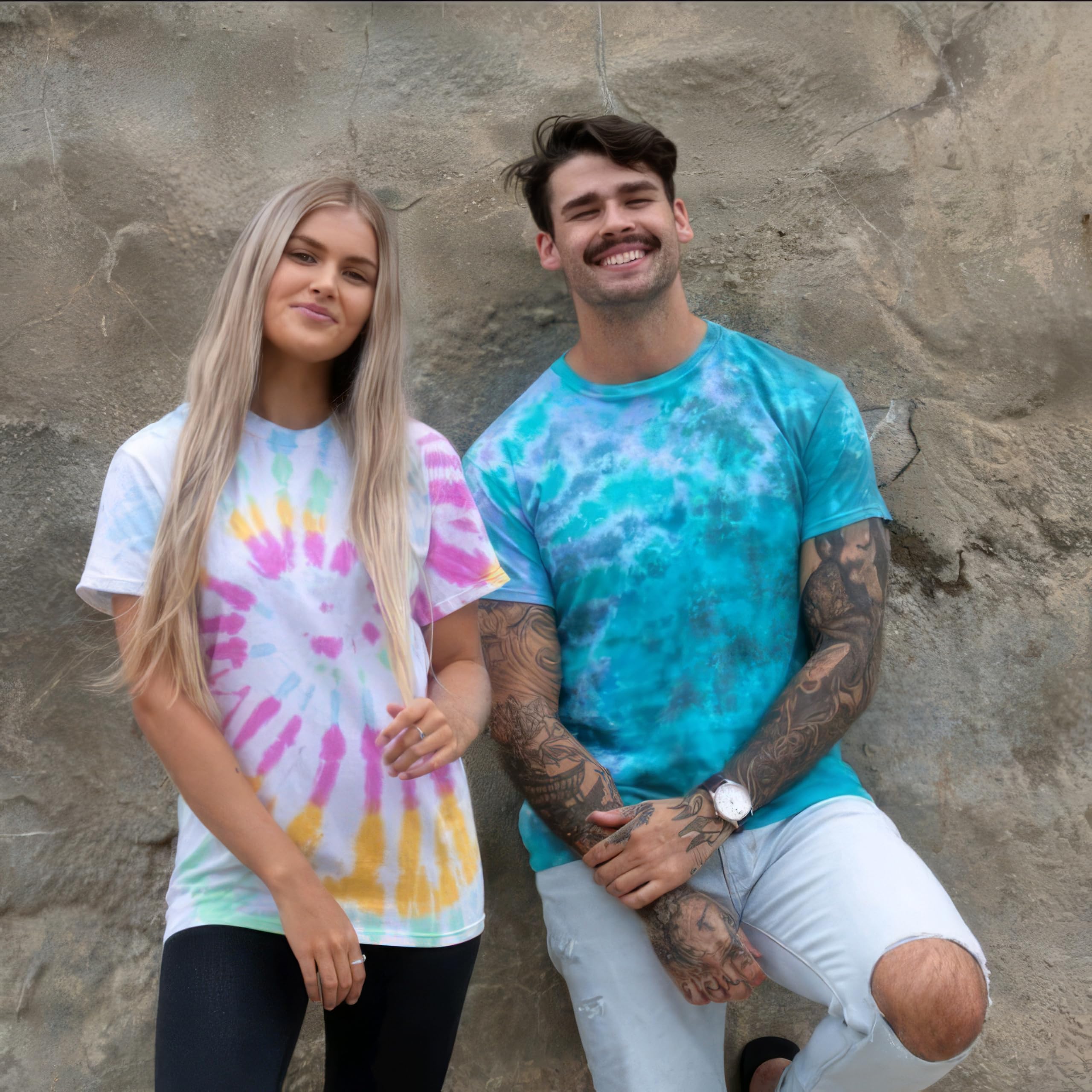 Unisex batik T-Shirt – Neon Rainbow Hippie Shirt dla kobiet i mężczyzn – strój festiwalowy w stylu lat 70. – Tie Dye tęczowa koszulka – bawełniana kolorowa koszulka męska S M L XL XXL 3XL 4XL 5XL