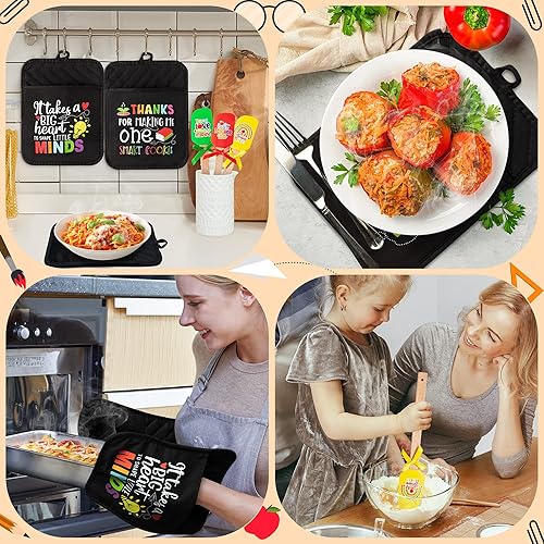 Vista 14 de R HORSE Juego de 6 espátulas de silicona para regalo para profesores, juego de espátulas divertidas para el día de agradecimiento del profesor