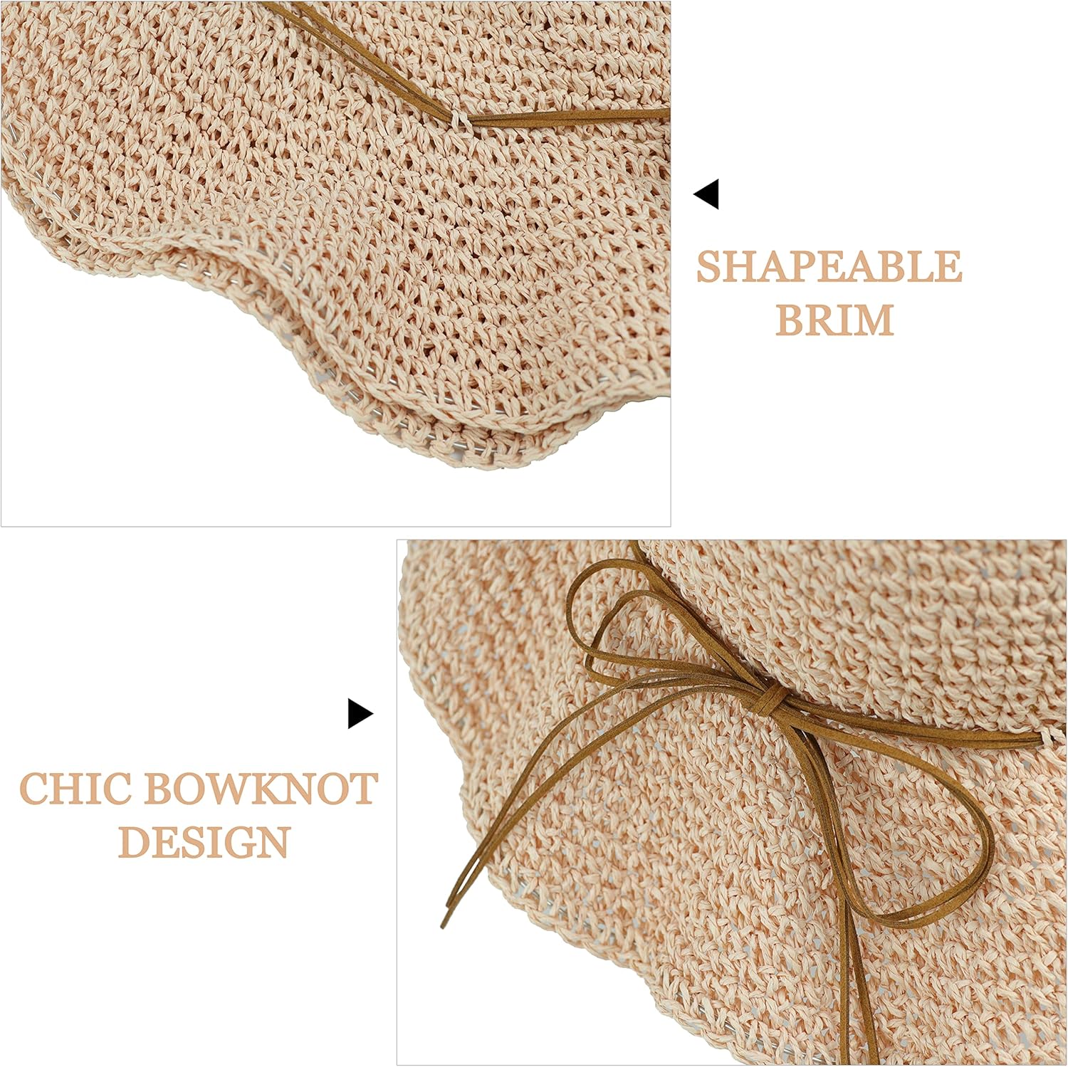 Women Sun Hat Wide Brim Floppy Beach Hat Breathable UV UPF 50+ Straw Hat Foldable Packable Summer Outdoor Cap - Image 4