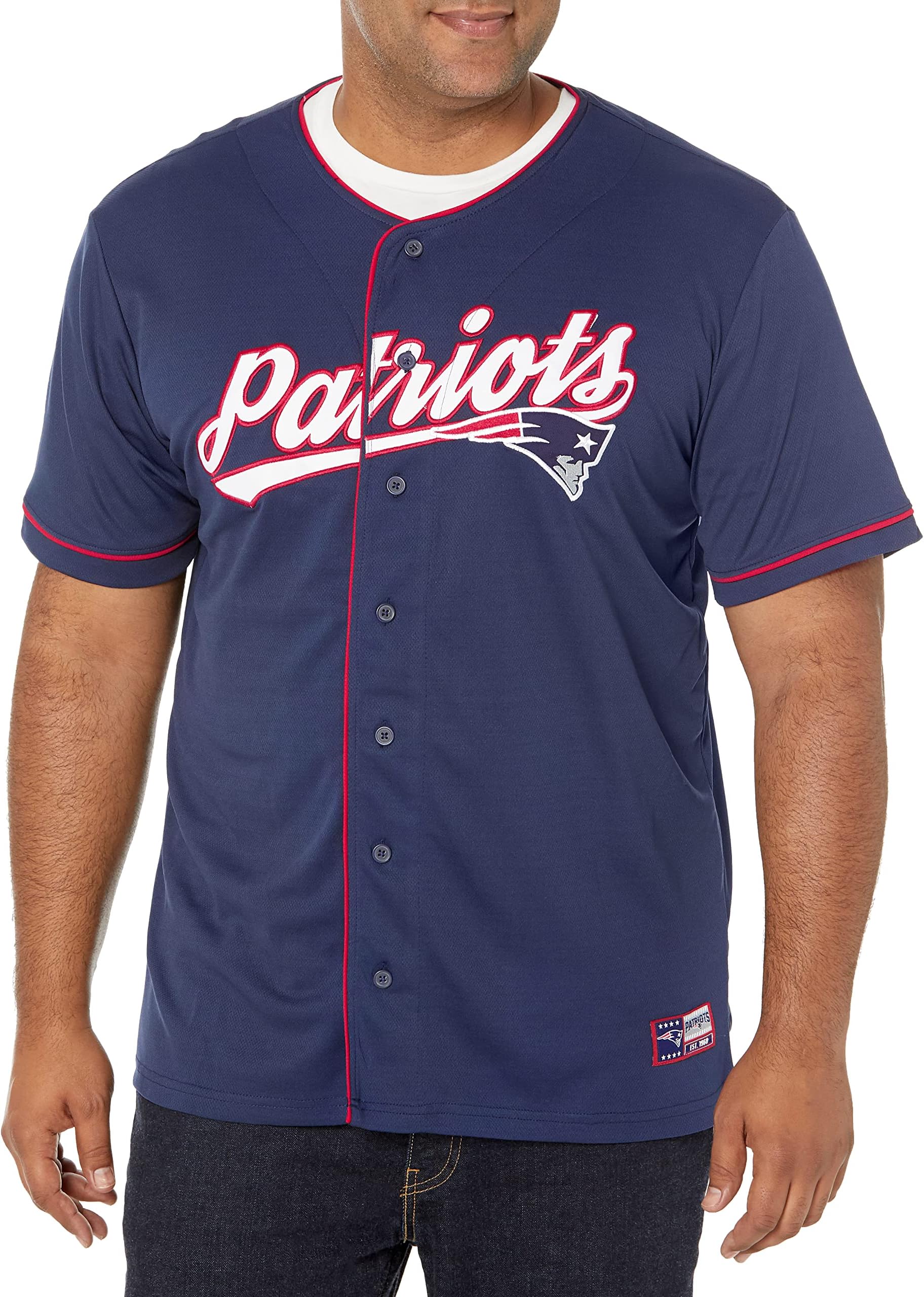 Adult's NFL Official Button Down Baseball Mesh Jersey Shirt
