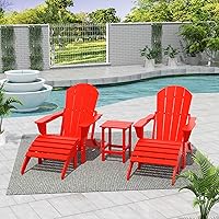 Vista 23 de WestinTrends Malibu - Silla de salón para exteriores, juego de 2 sillas Adirondack con otomana, sillas plegables de madera de polietileno para todo