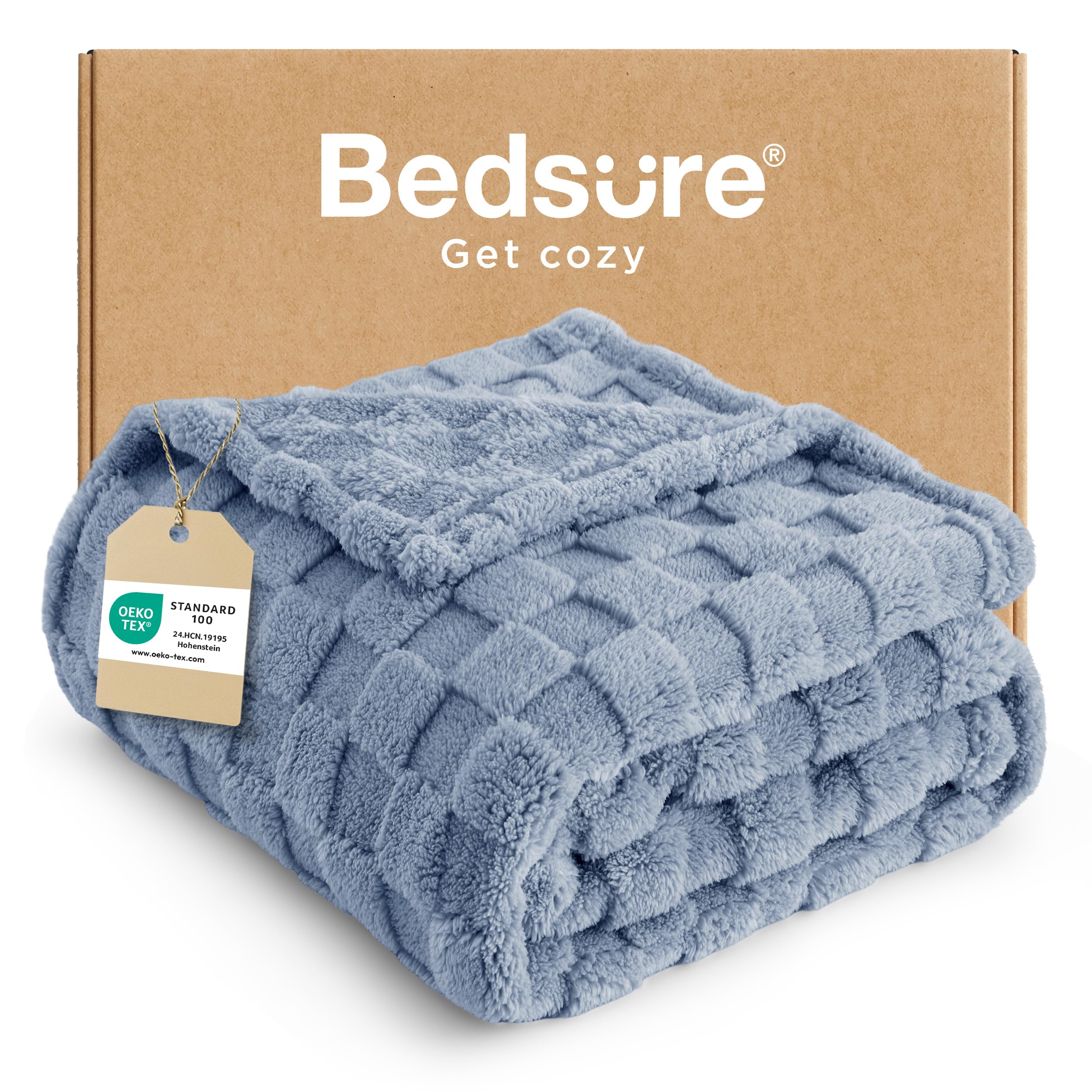 Bedsure Bed Blankets King Size - Fleece Blanket Fluffy Cosy Warm Blankets, Soft Cute Double Size Throw Gifts for Women and Girls, Dark Grey, 230x270 cm — view 39