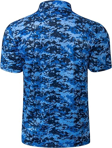 Miniatura 2 de TAPULCO Polo de secado rápido para hombre, diseño de camuflaje, atlético, ligero, transpirable, informal, para golf