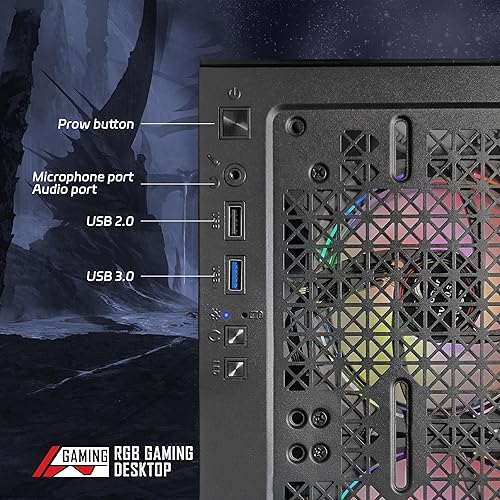 Miniatura 6 de STGAubron PC de escritorio para juegos, Intel Core i7 3.4G hasta 3.9G, 32G RAM, 1T SSD, Radeon RX 580 16G GDDR5,600M WiFi, BT 5.0, ventilador RGB x