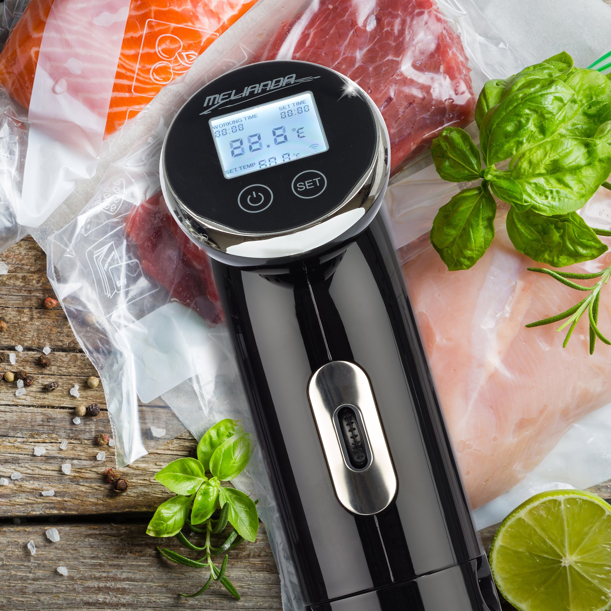 MA-18100 Sous Vide Stick Niedrigtemperatur Vakuumgarer Digital-Timer schwarz