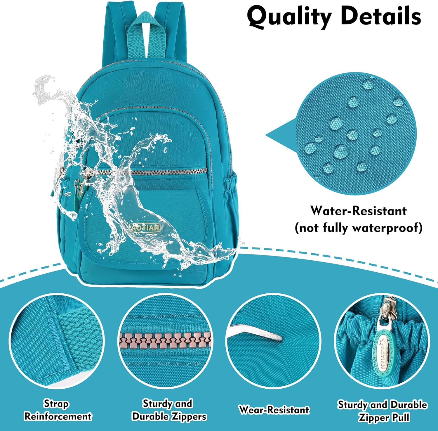 AOTIAN Mini Nylon Women Backpacks Casual Lightweight Small Daypack for Girls - Image 5