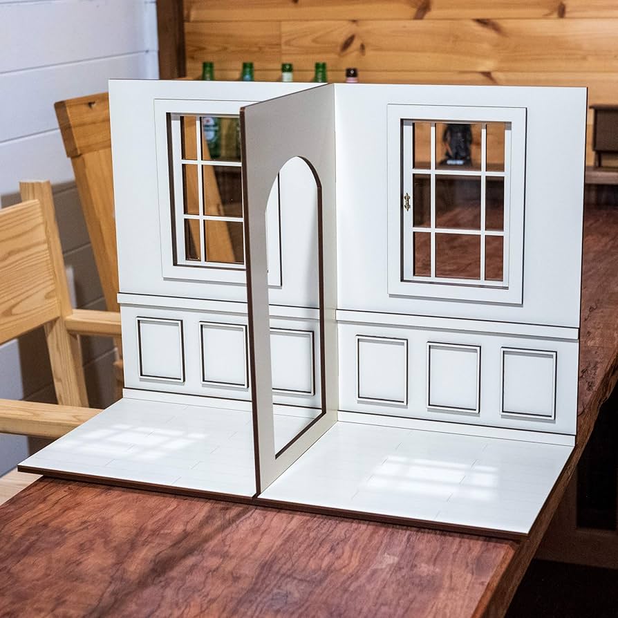 Amazon | 1/6スケールドールハウスT型ハウス白い窓の部屋 | 家具