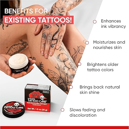 Miniatura 3 de Makra Tattoo Care Black Rose  Ungüento de cuidado posterior y iluminador  para tatuajes nuevos y mayores  Protege e hidrata profundamente  Mejora