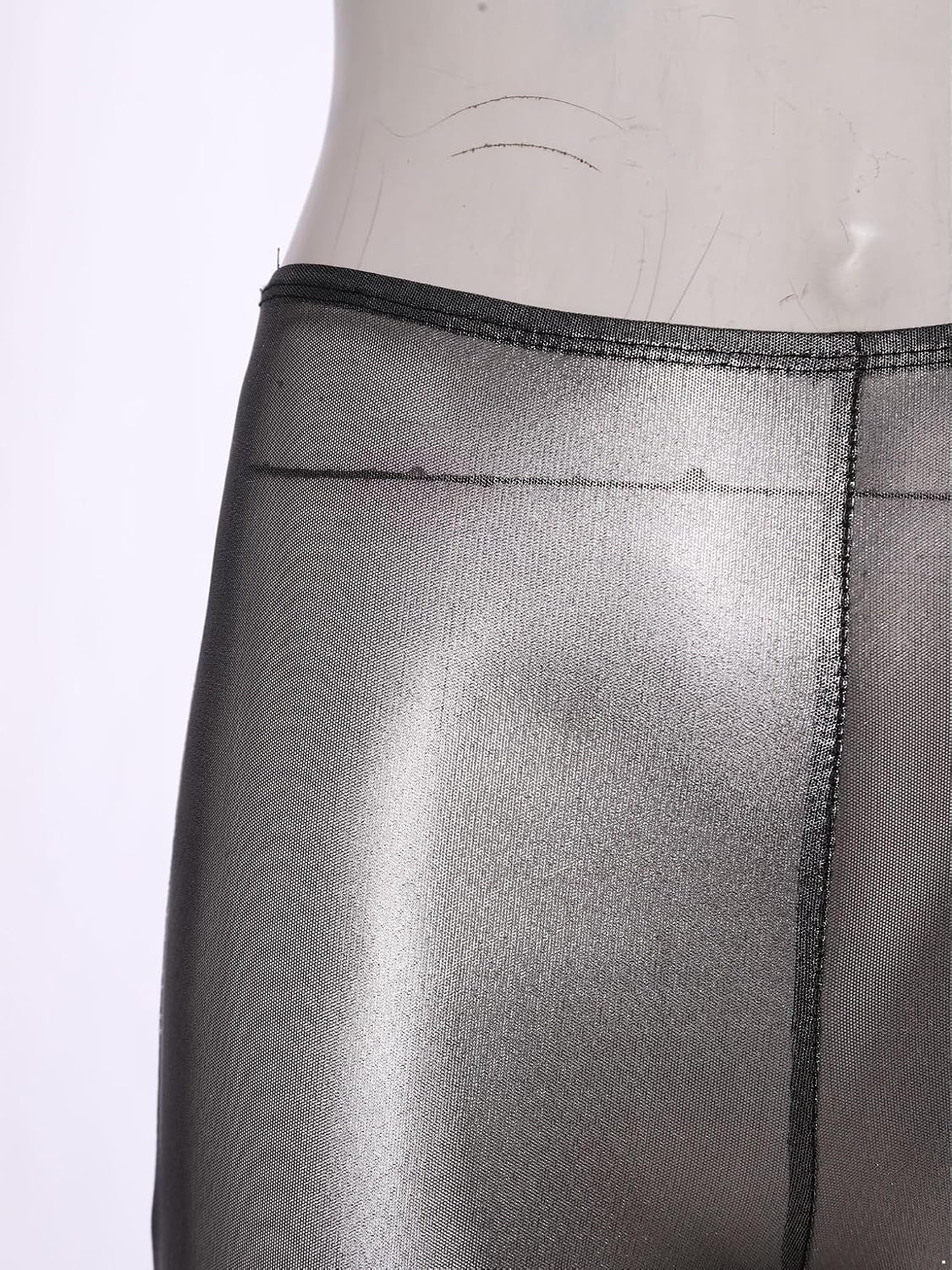 Capri Tights for Women Cropped Trousers See Through Elastic Waist Stretchy Clubwear Push Up Legging Bar