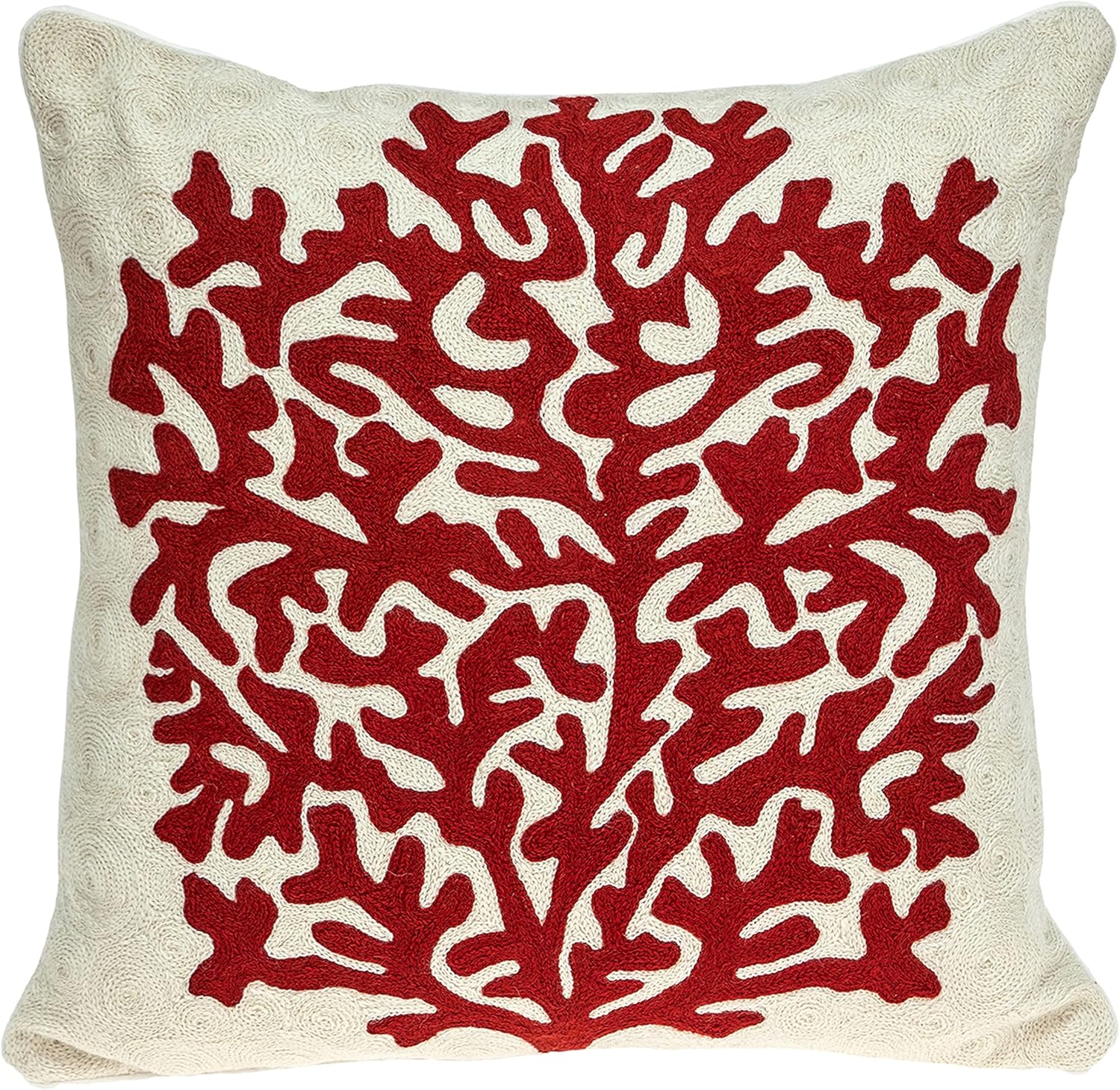 Parkland Collection Canna Accent Beige Pillow Cover with Poly Insert