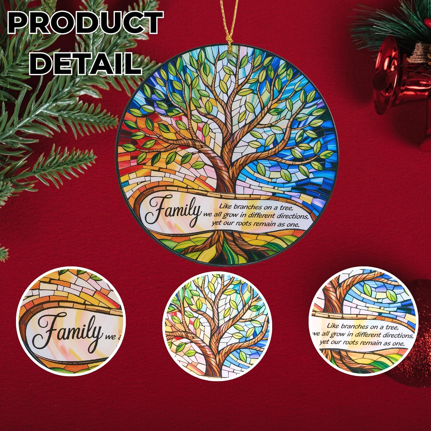 Tree of Life Decor Christmas Ornament – Acrylic Keepsake Decoration for Family Christmas Ornaments & Thanksgiving Life, Family Christmas Decor, Tree of Life Hanging Ornament Set - Image 5