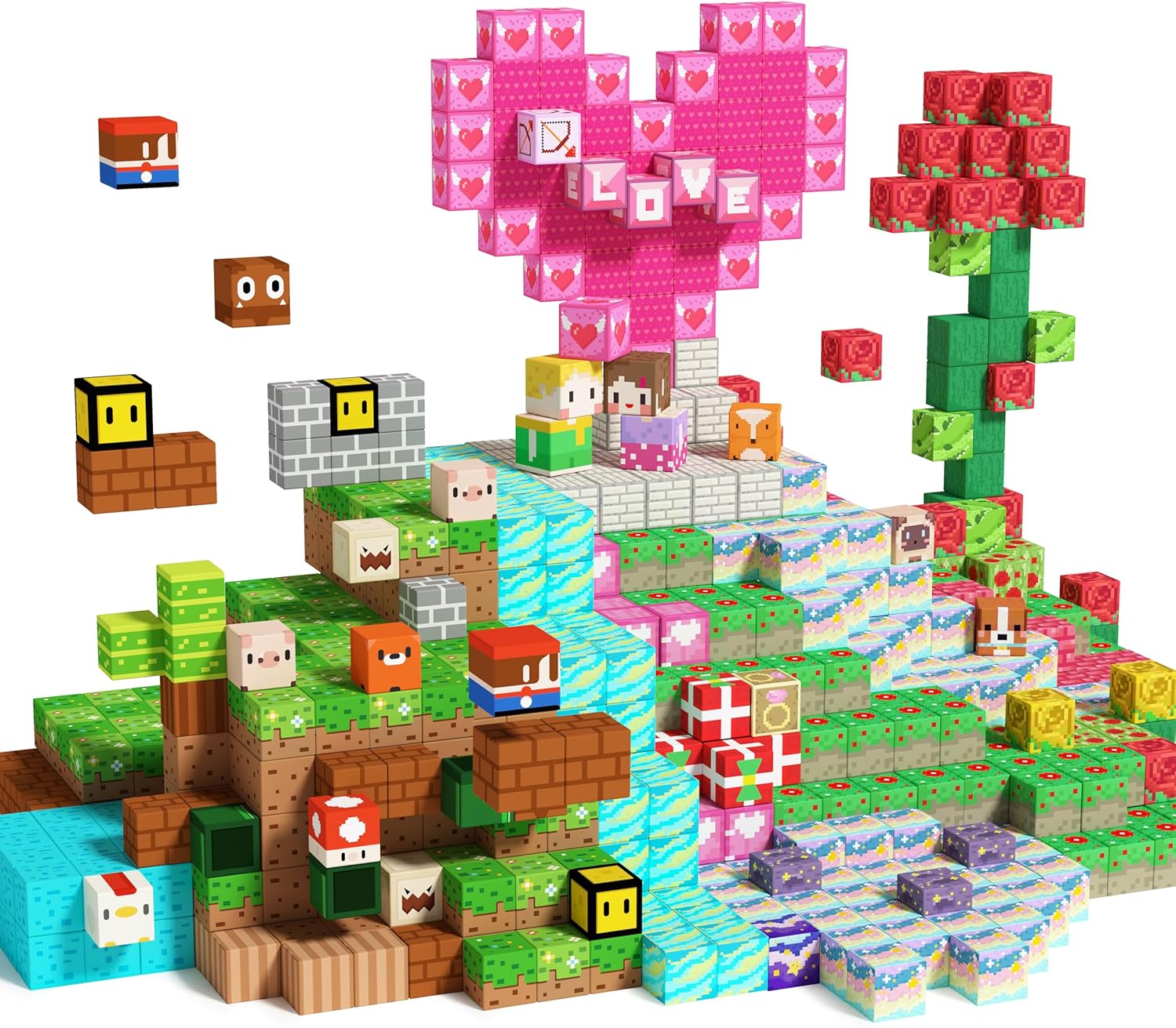 GobiDex 148PCS Magnetic Blocks Kids Building Toys for Boys Girls 3+, Game-Based Build MagWonder with Magnet Construction Toys 2 Packs