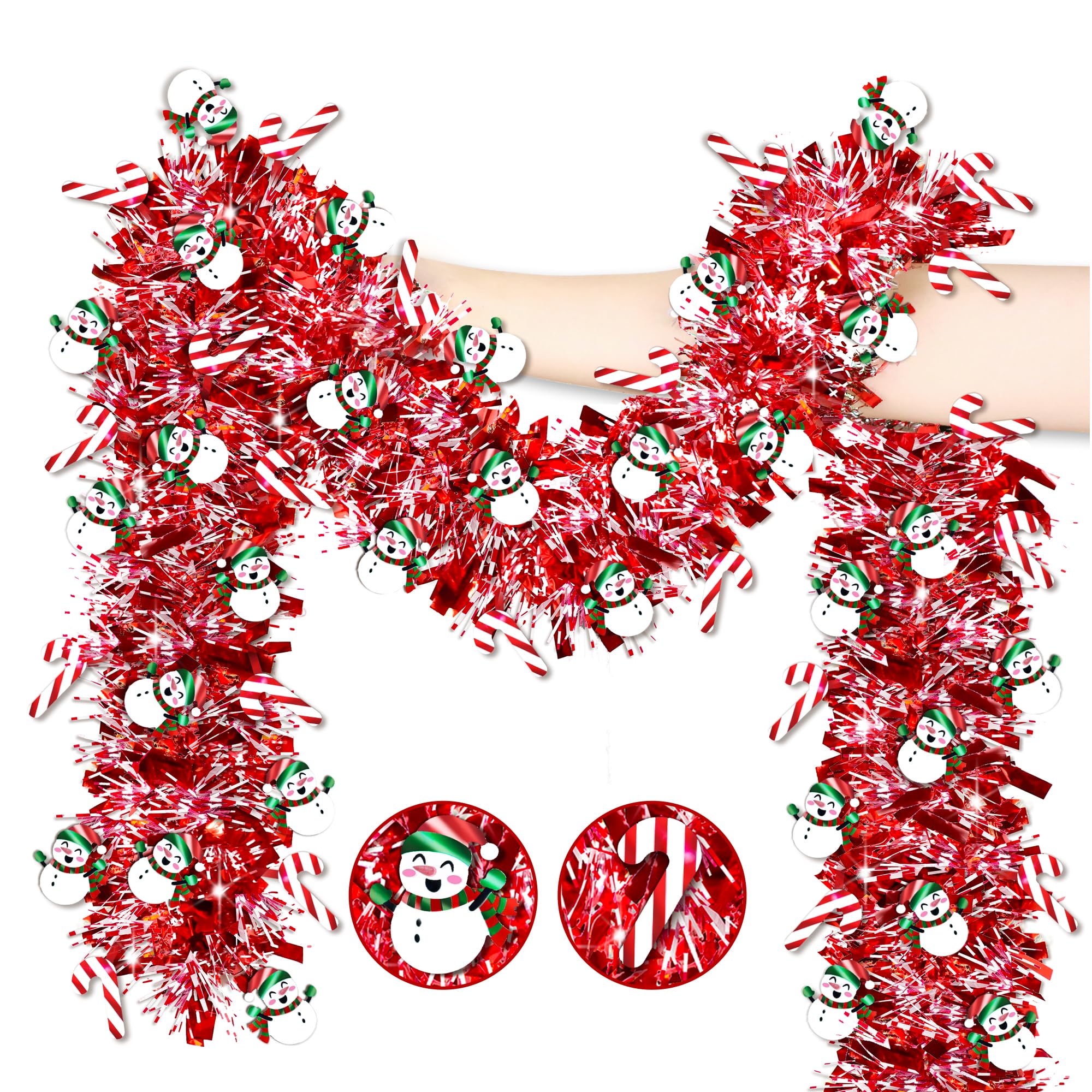 Amazon.com: 33 Ft Christmas Tinsel Garland Christmas Decorations with ...