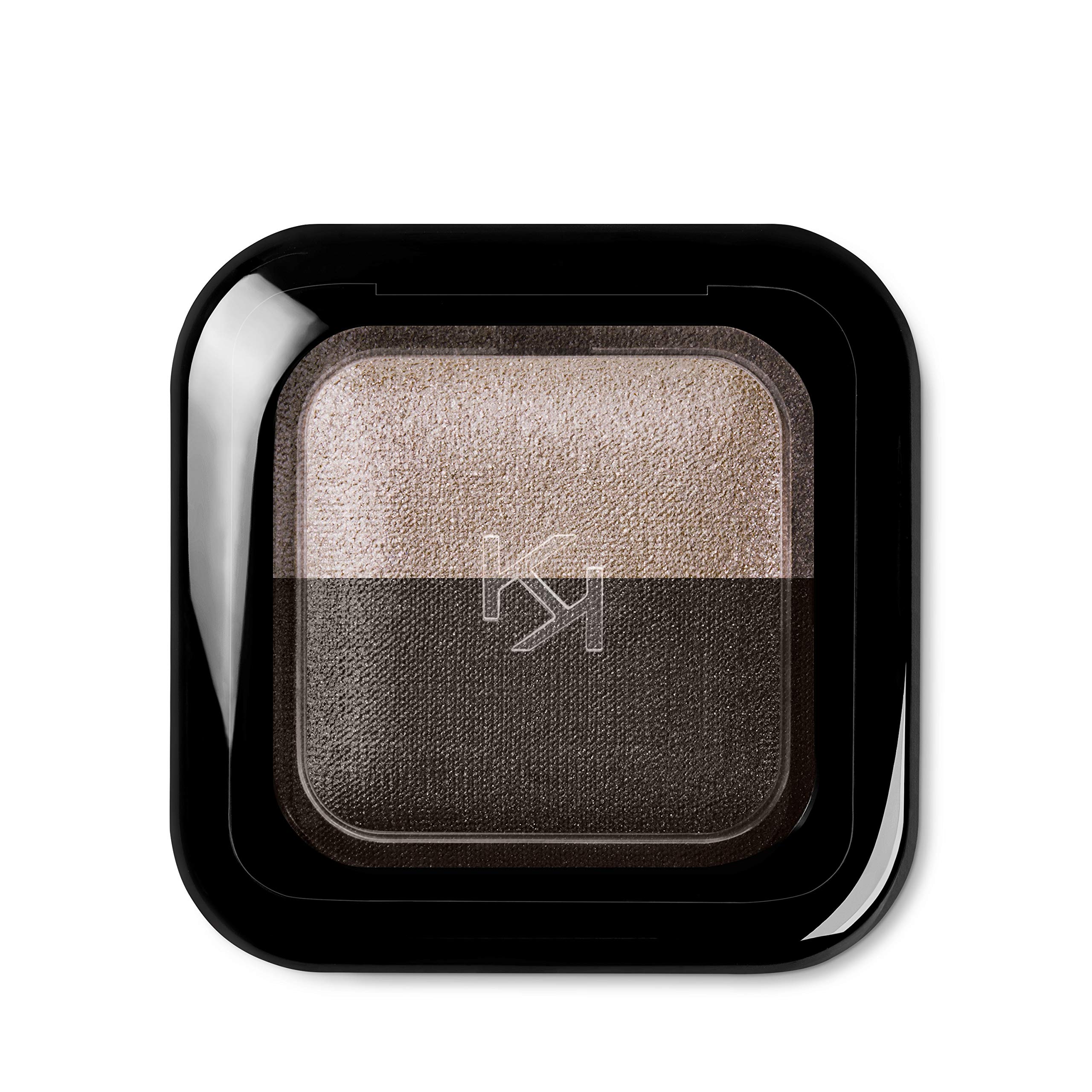 KIKO Milano Bright Duo Baked Eyeshadow - 17 Metallic Beige - Satin Ebony, 2.5 g