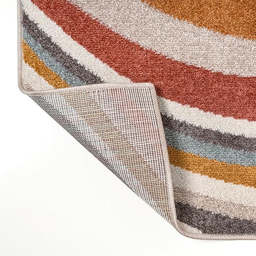 Miniatura 5 de JONATHAN Y DZC100B-4 Flow - Alfombra de área de 4 pies x 6 pies, color rojo, beige, azul, para interiores, no se desprende, resistente a las