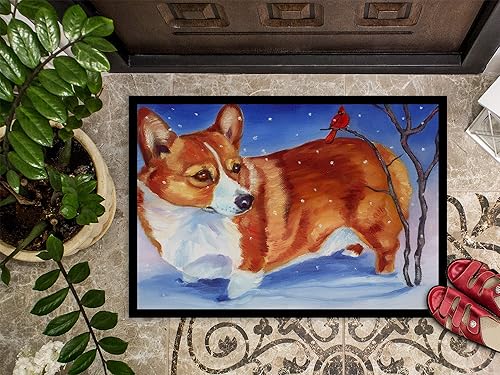 Miniatura 3 de Caroline's Treasures 7411JMAT Corgi Cardinal Buddy - Tapete para puerta delantera, 24 x 36 pulgadas, para interiores y exteriores, para entrada,