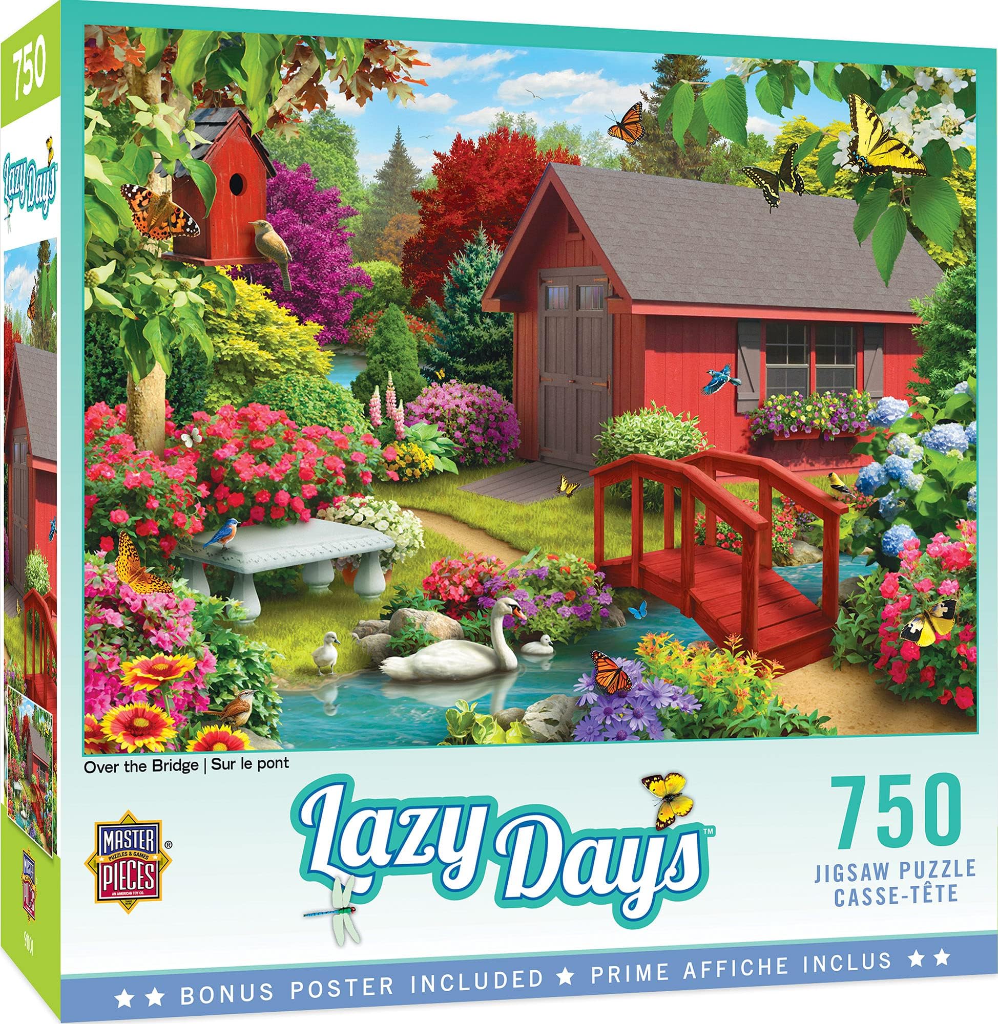 MasterPieces Lazy Days Over the Bridge - Riverside Cottage 750 Piece Jigsaw Puzzle by Alan Giana