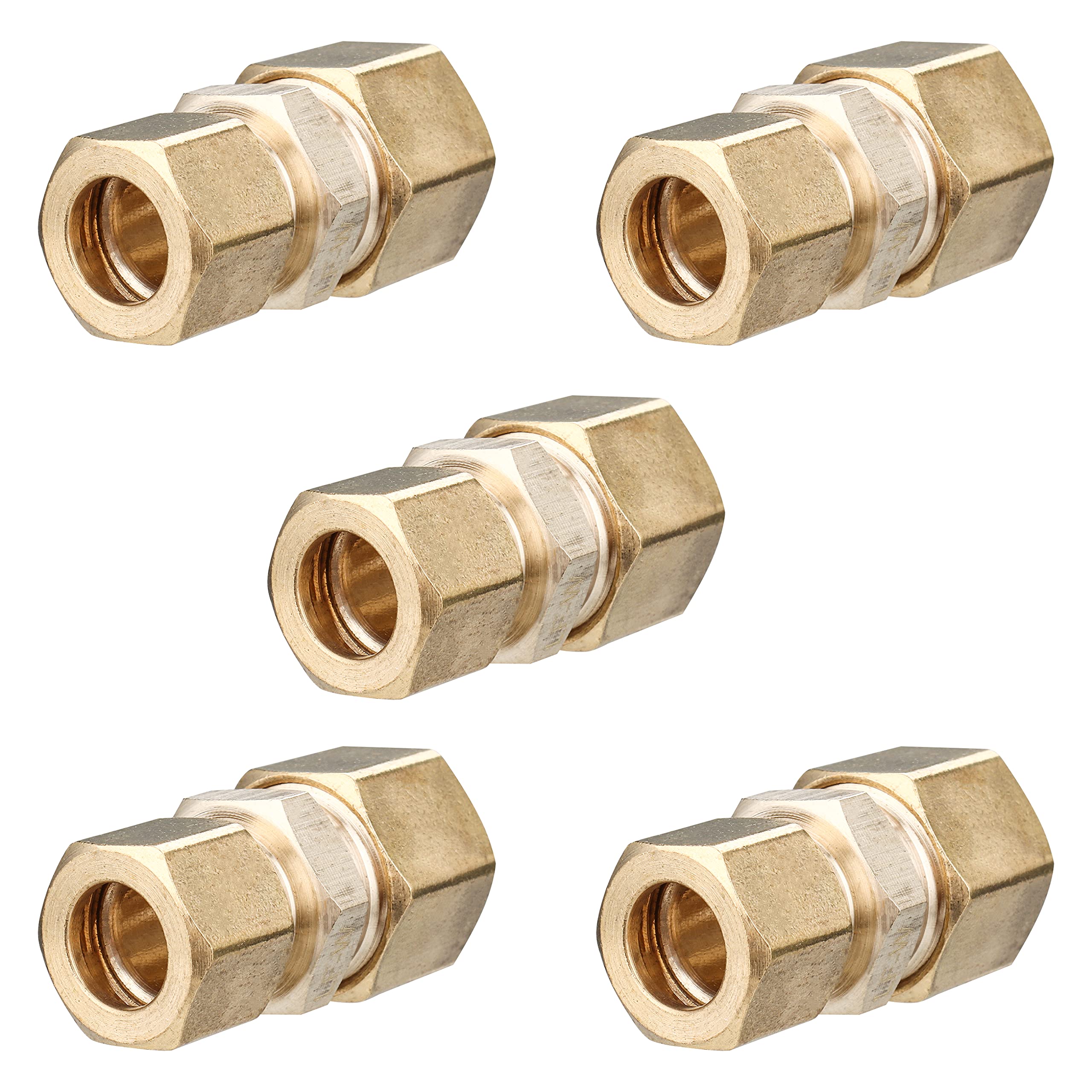 LTWFITTING Raccord de compression en laiton sans plomb 1,27 cm OD x 9,5 mm OD (lot de 5)