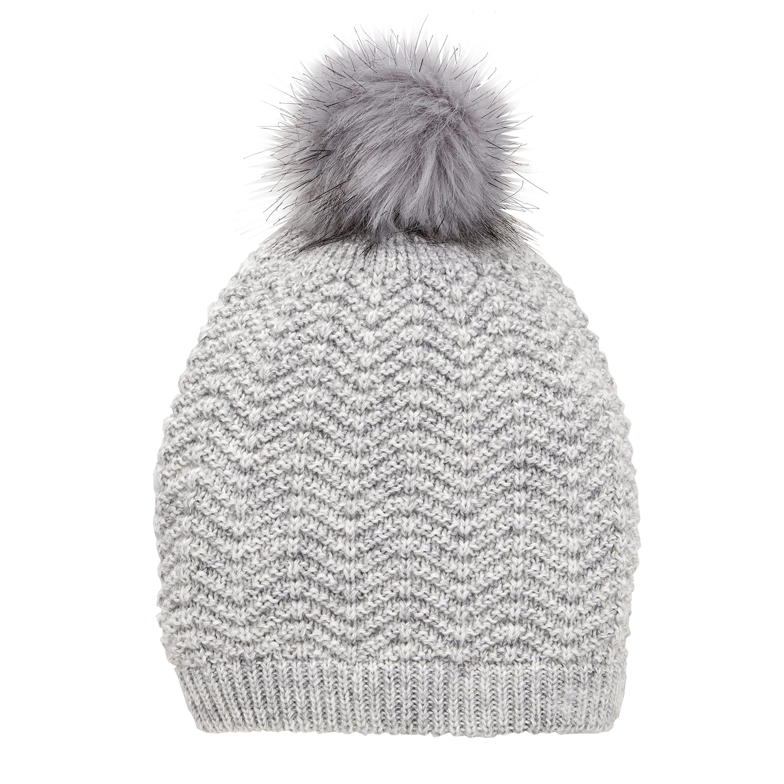 VIA BY SKL STYLE Womens Recycled Slouchy Knit Hat with Pom