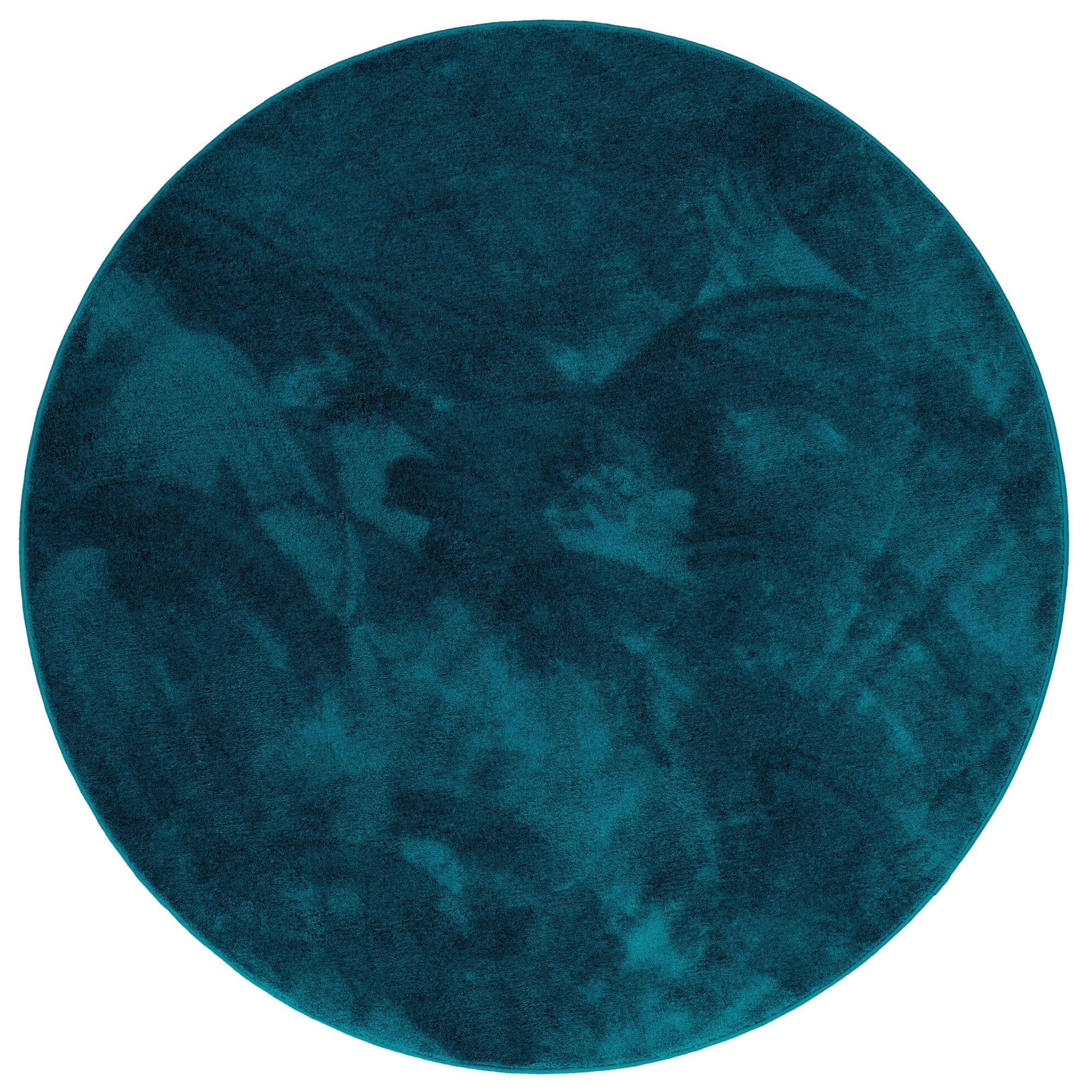 Tapis Shaggy Rond Melia Bleu Pétrole – Ultra Doux et Moelleux pour Salon