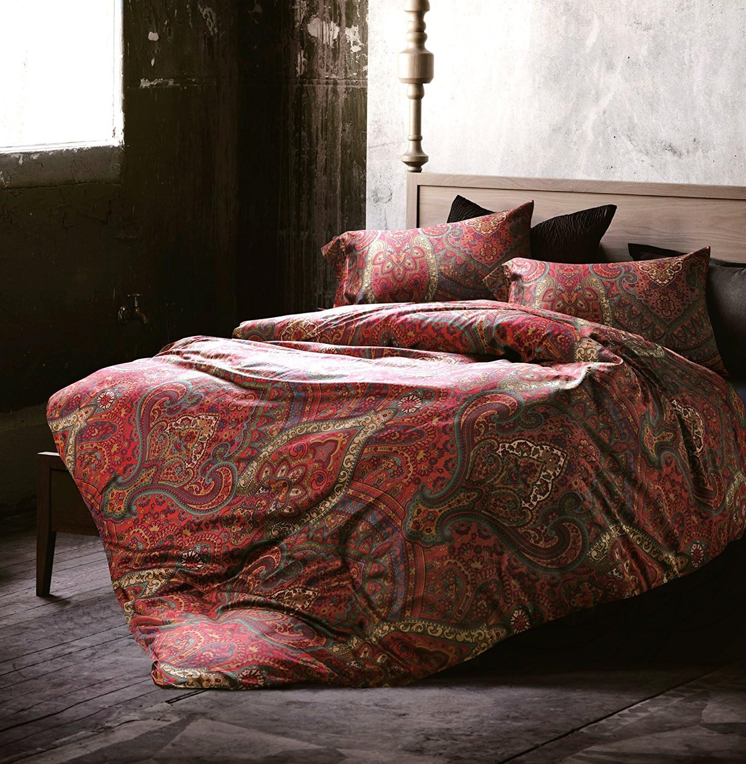 Eikei Boho Paisley Print Luxury Duvet Quilt Cover and Shams