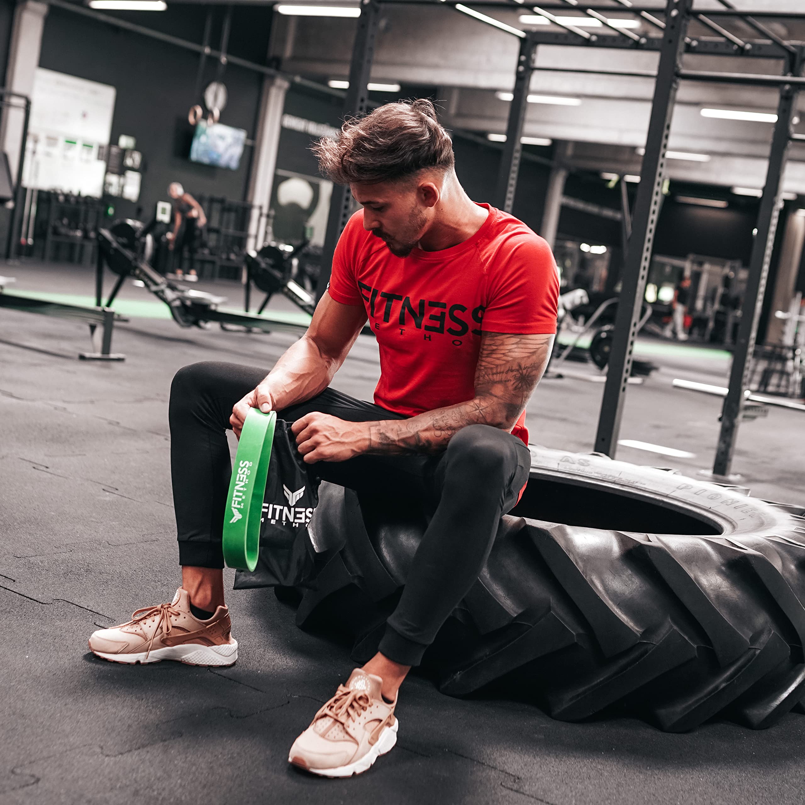 Resistance Bands – Set di fasce di resistenza innovative/singolarmente con custodia + istruzioni per l'allenamento della forza e fascia per la palestra domestica