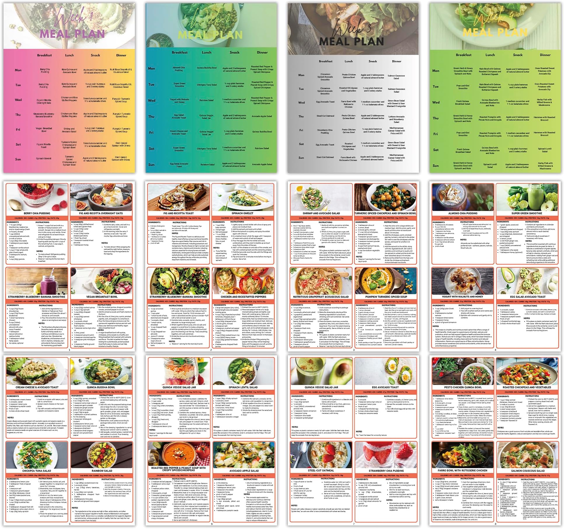 Mediterranean Diet Meal Plan – 4-Week Heart-Healthy Recipes with Weekly Menu Planner, Grocery Lists & Easy Mediterranean Cooking Guide