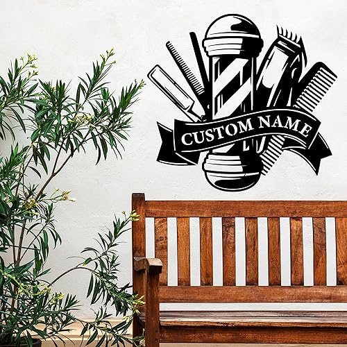 Miniatura 4 de Letreros de pared de metal personalizados para peluquería  Arte de pared de metal personalizado para peluquería  Decoración de metal para barbería