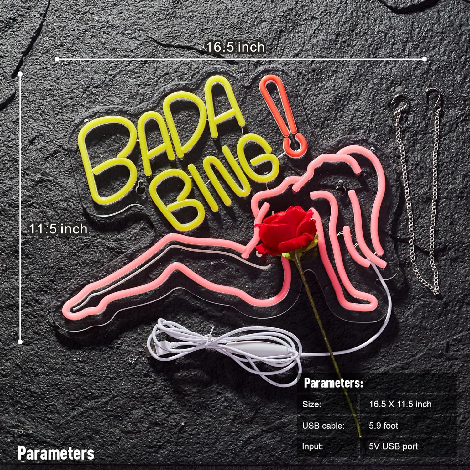 Bada Bing Neon Girl Sign for Wall Decor Lady Led Light for Bedroom Pub Store Man Cave Party Dimmable Sopranos Art Sign - Image 6