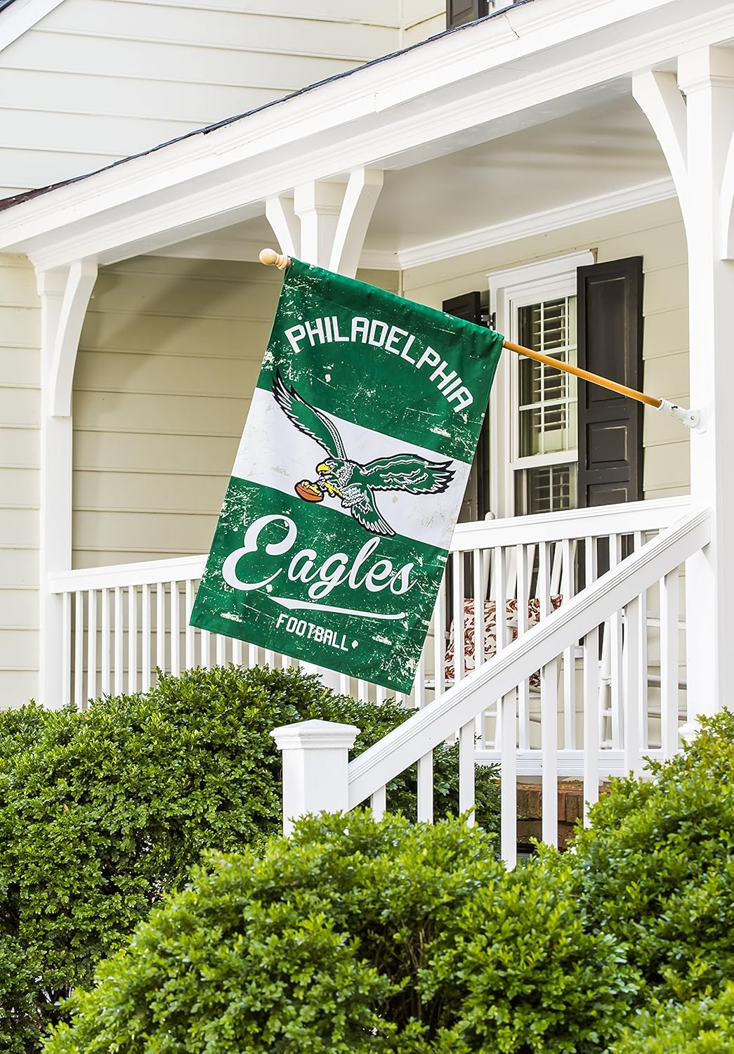 Team Sports America Philadelphia Eagles NFL Vintage Linen House Flag - 28”W x 44”H Indoor Outdoor Double Sided Decor Flag for Football Fans