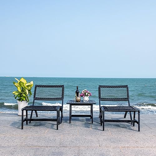 Miniatura 10 de SAFAVIEH Outdoor Collection PAT7077 - Juego de conversación, color naturalblanco