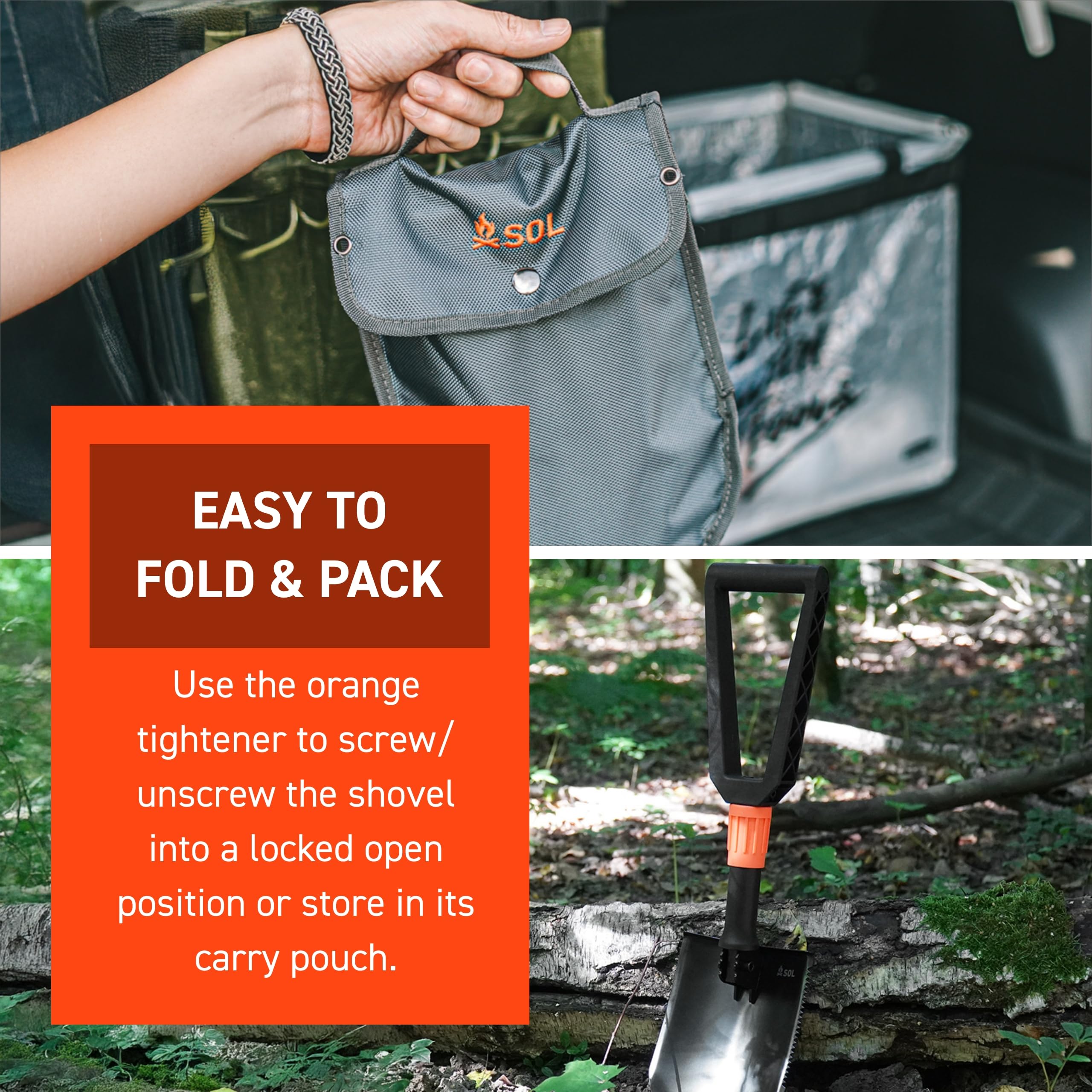 SOL Survival Carbon Steel Packable Field Shovel