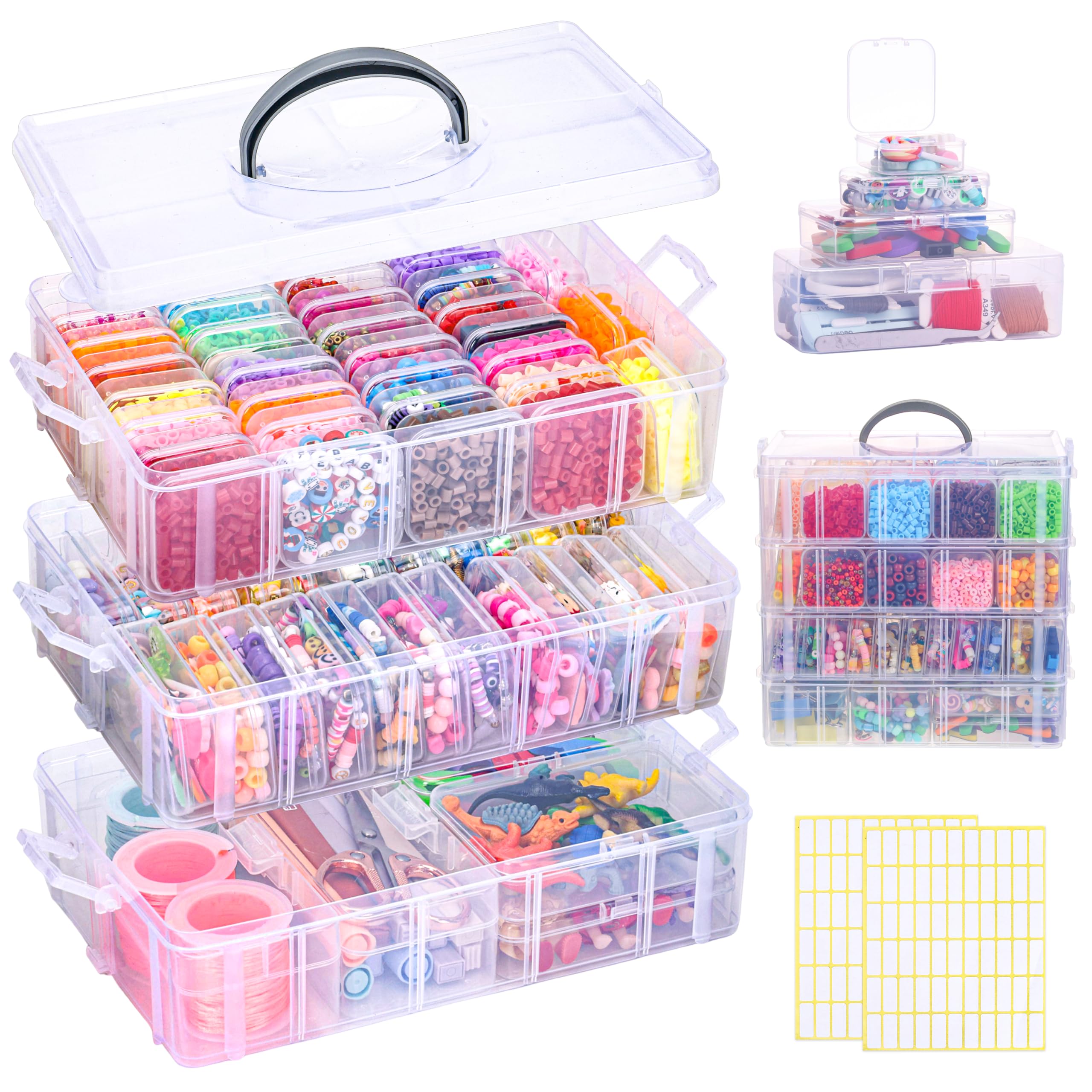 Boîte de rangement pour perles empilable évitant la perte des petits jouets d'enfants