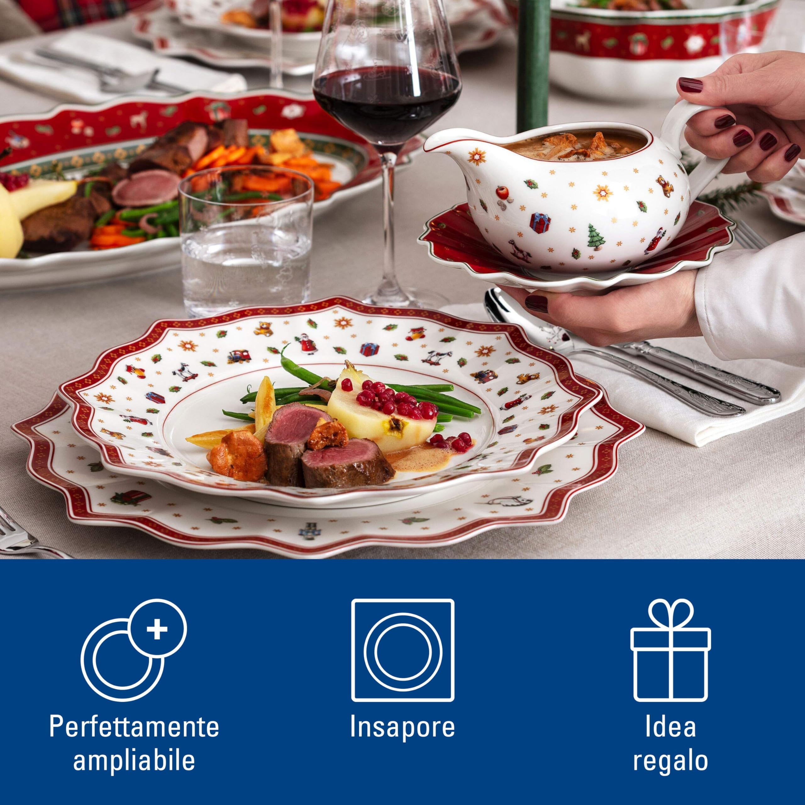 VILLEROY & BOCH Toy's Delight Salsiera con Piattino 250ml Porcellana Tavola di Natale