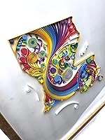 Vista 2 de Quilled Louisiana Map v4 (Handmade) - 16"x20"x1" unfinished hard wood glass frame