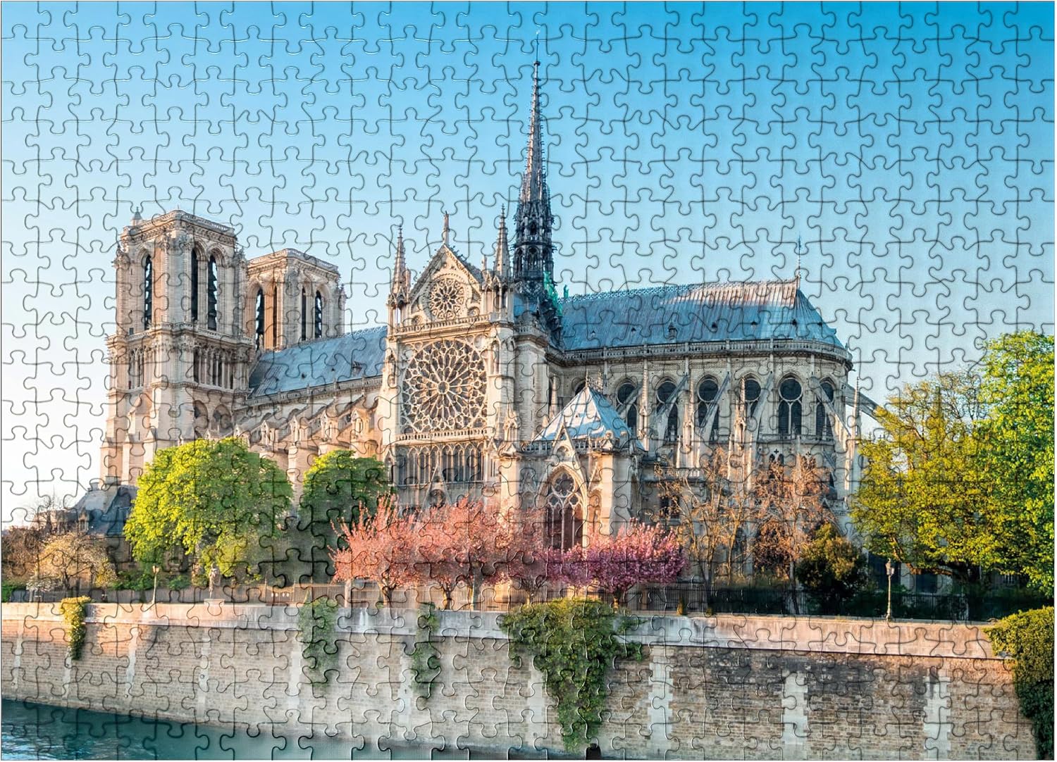 MyPuzzle Notre Dame De Paris Cathedral On The Seine - France - Premium 100 Piece Jigsaw Puzzle for Adults
