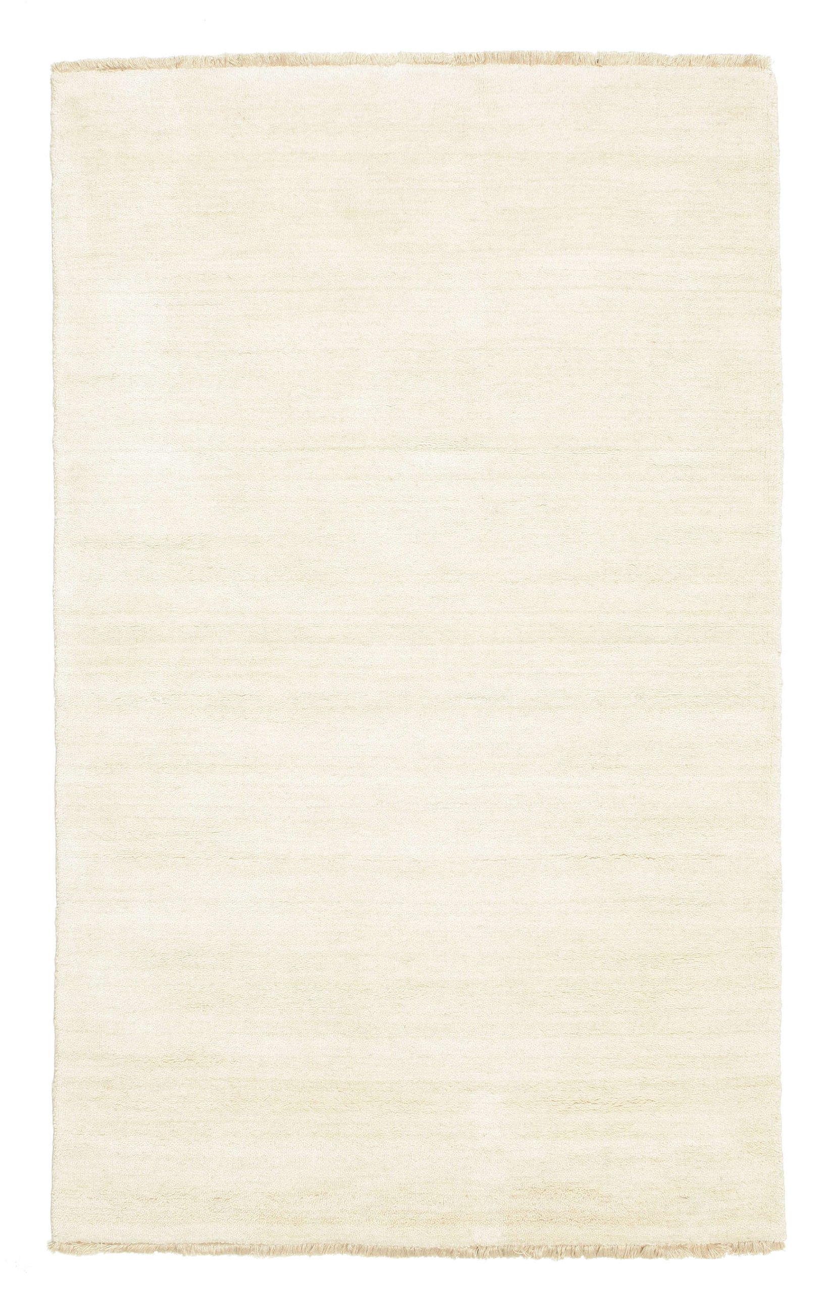 RugVista Handloom Fringes Alfombra, 100 x 160 cm, Ivory | Modernas, Rectangular, Pelo medio, Limpieza en seco, Sala de estar, Comedor, Dormitorio