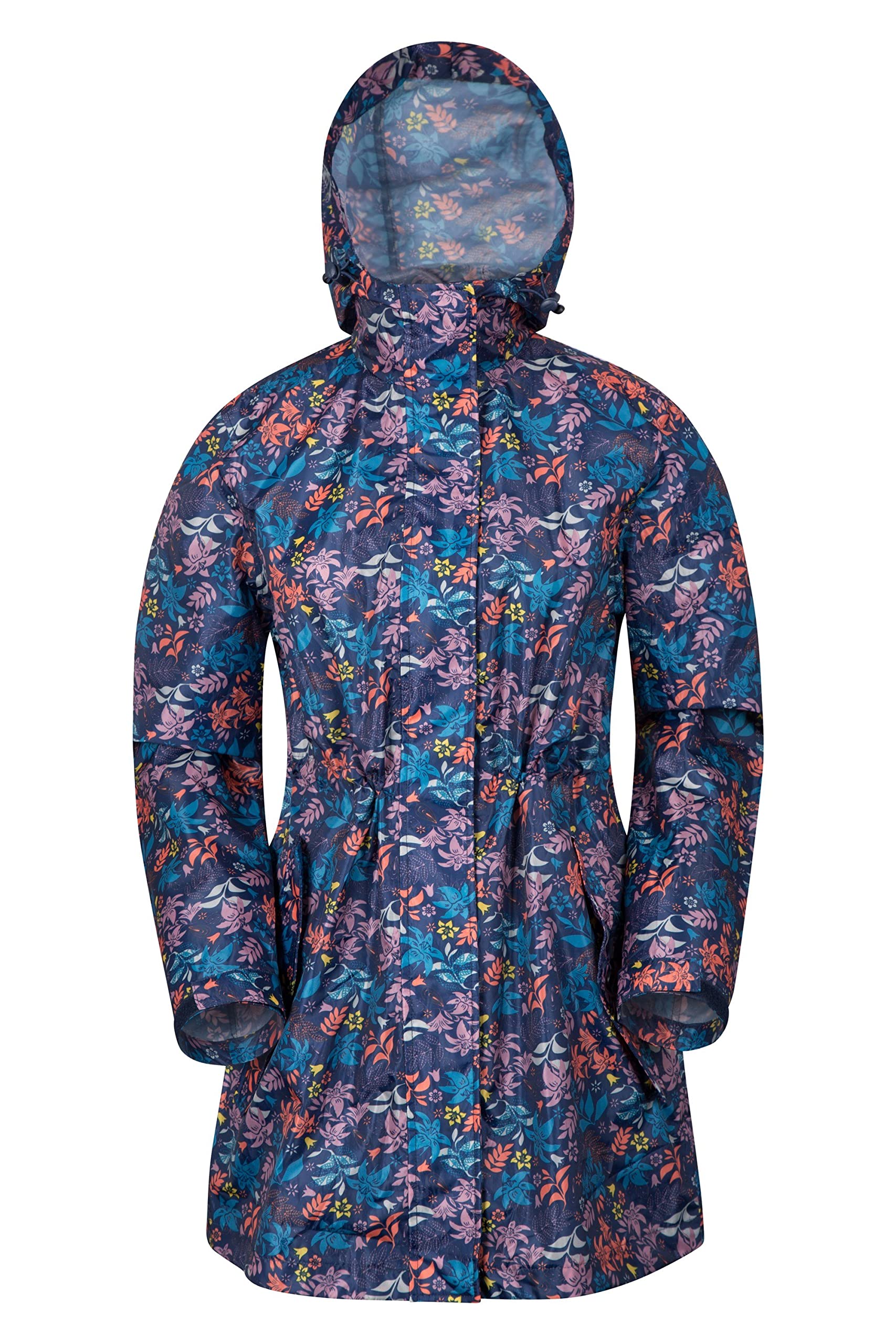 Mountain Warehouse Rain Printed Women's Jacket - Waterproof, Taped Seams, Lightweight Coat, Breathable Women's Jacket, Two Pockets, for Cycling, Camping