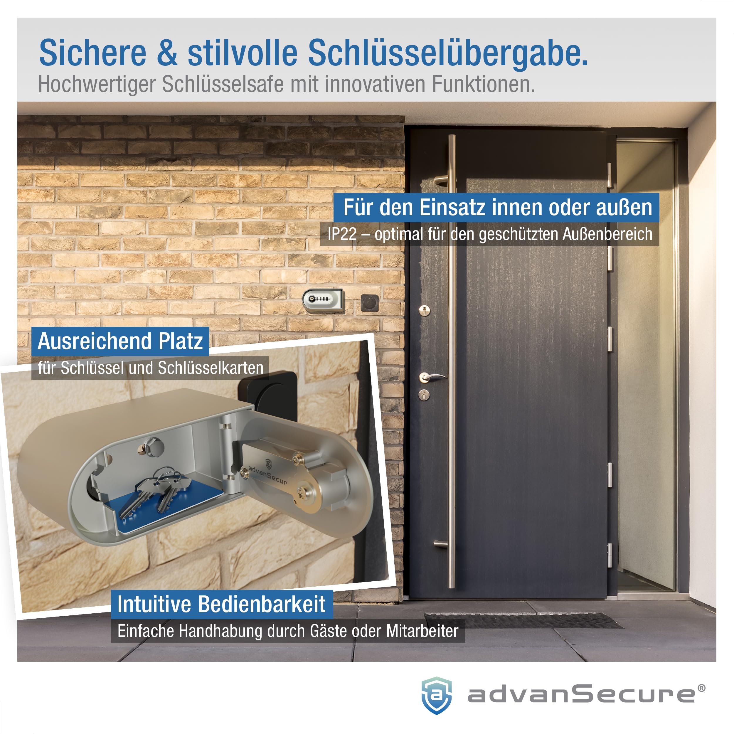 Schlüssel-Tresor M4 Design-Schlüsselsafe Spezialschloss deutsche Fertigung