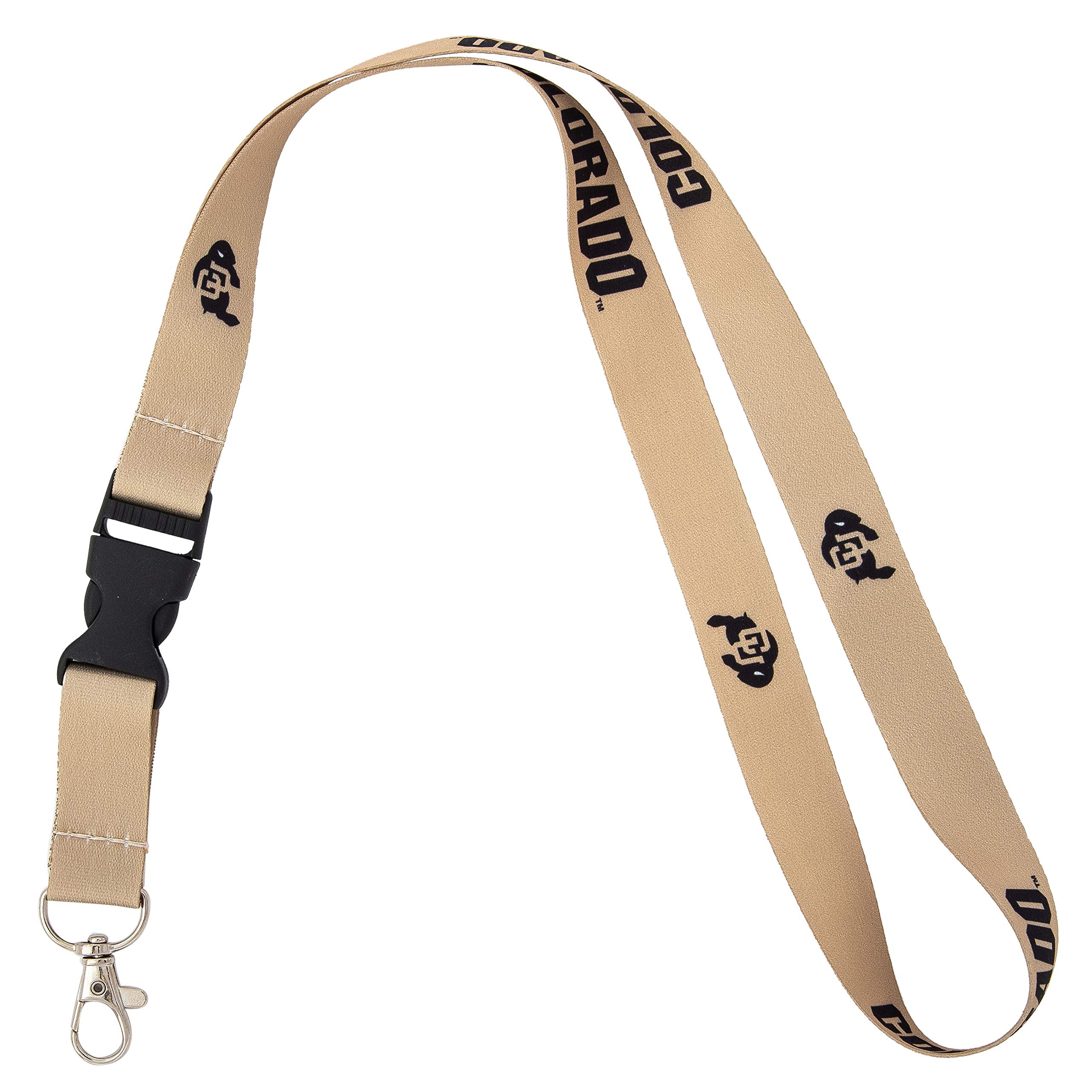 University of Colorado Buffaloes Car Keys ID Badge Holder Lanyard Keychain Detachable Breakaway Snap Buckle (Gold)