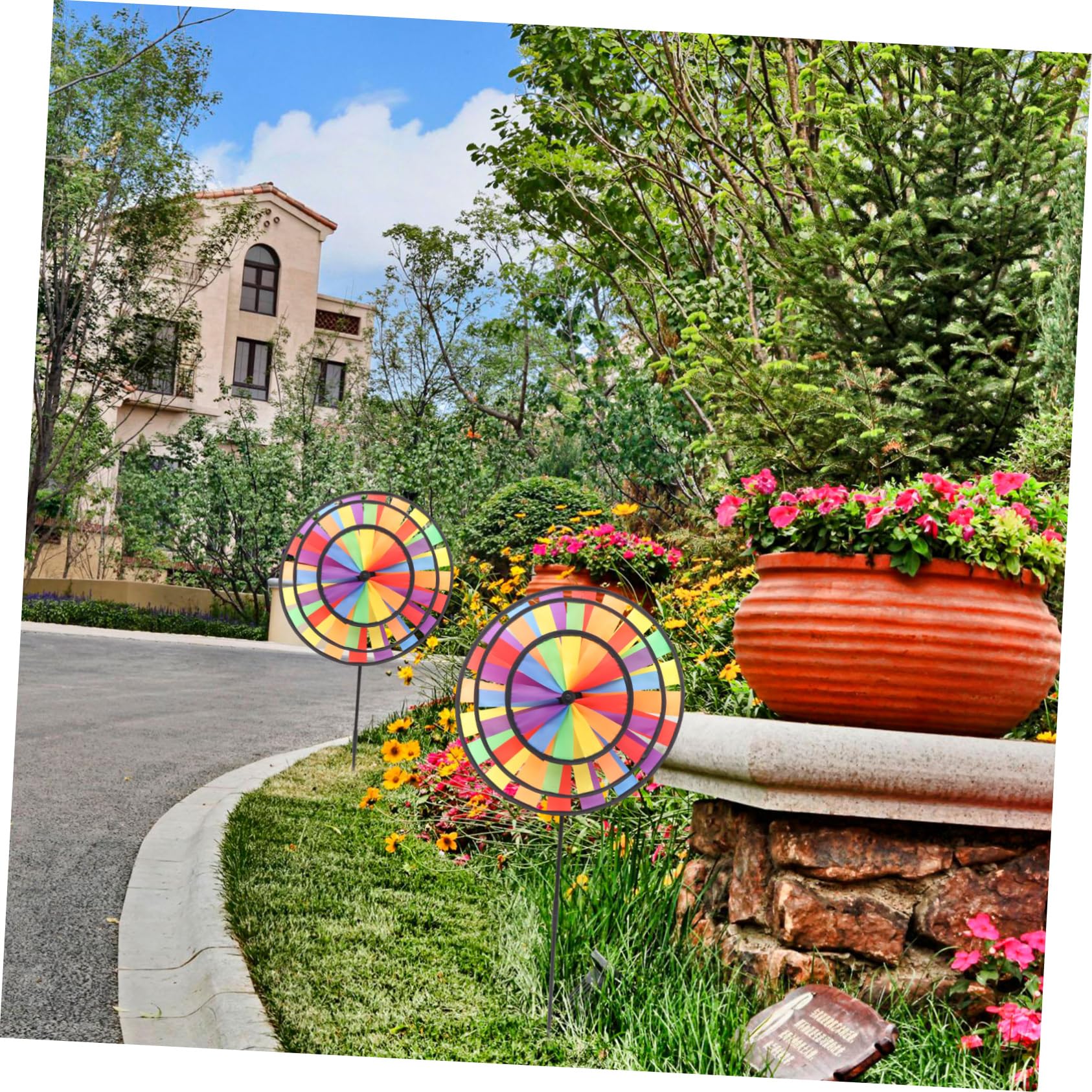 Toddmomy Rotary Windmill for Yard 1pc Colorful Windmill Sunflower Design Wind Toys for Garden