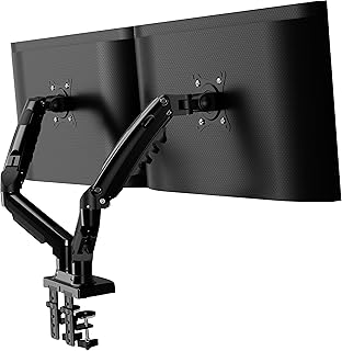 Invision Dual Monitor Arm Desk Mount for 19 to 32 Inch Screens - VESA 75 & 100mm Stand Desk Clamp - Tool Free Height Adjustment with Tilt Swivel Rotate - Increased Load Capacity from 2-9kg (MX400)
