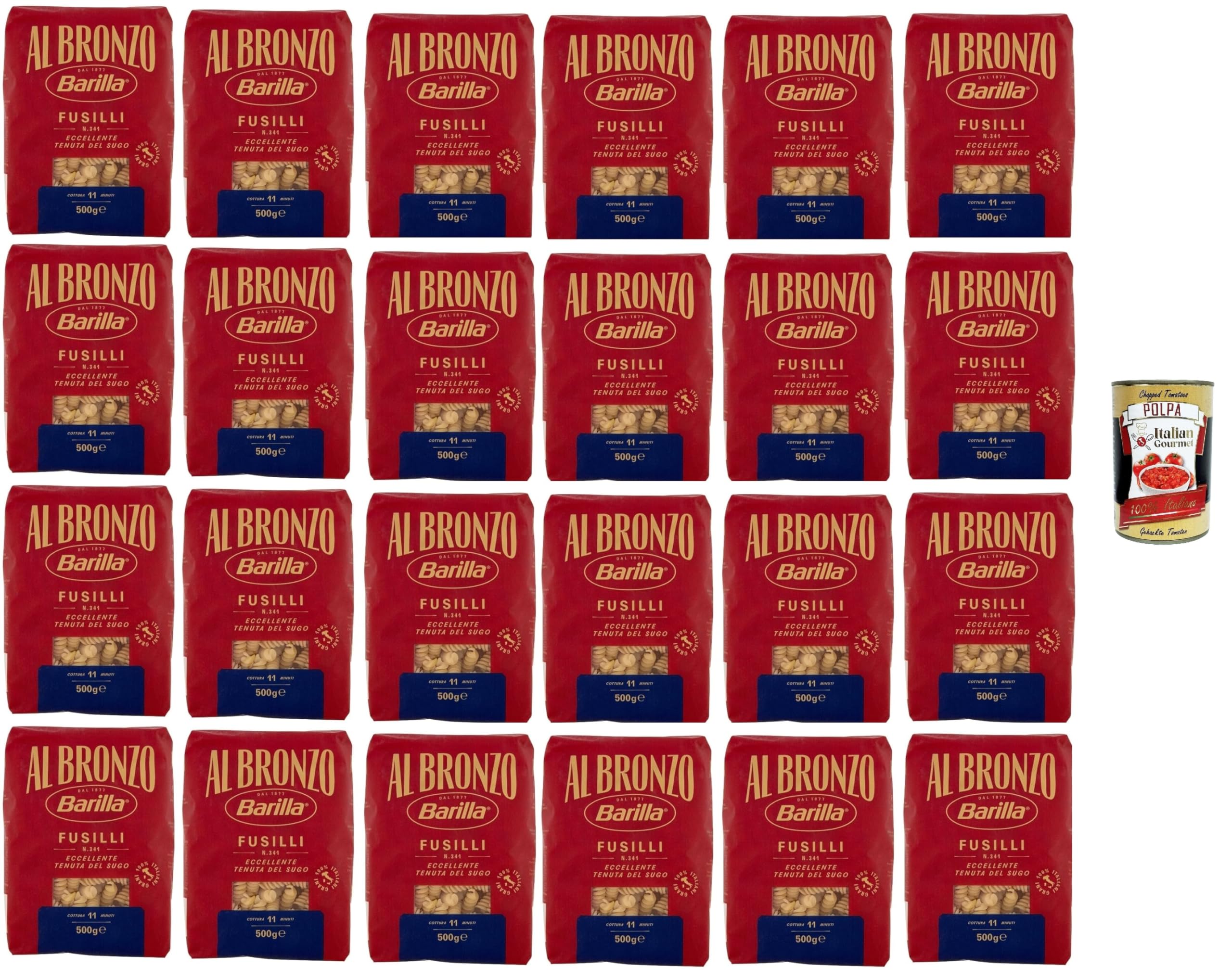 Italian Gourmet Fusilli Al Bronzo 24 x 500g + Polpa offerte