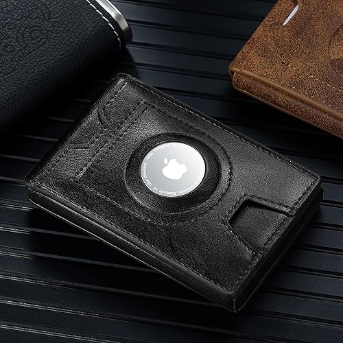 Miniatura 8 de Airtag Wallet-Smart Wallet-Air Tag Wallet para hombre, billetera de fibra de carbono con soporte para Airtag, billetera desplegable RFID, soporte