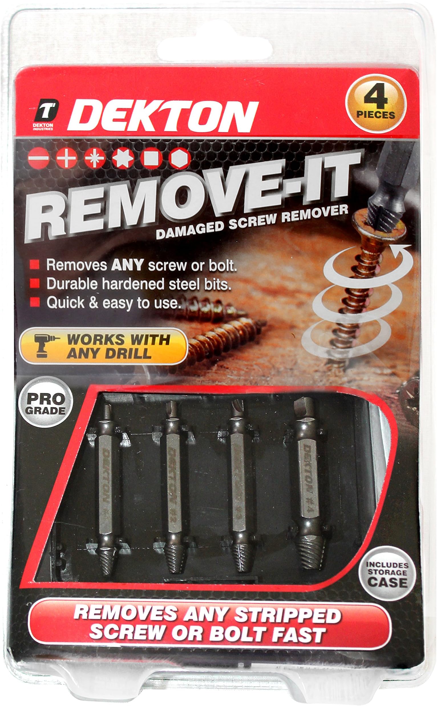 DEKTON DT65924 Pro Screw Remover, Black/Red