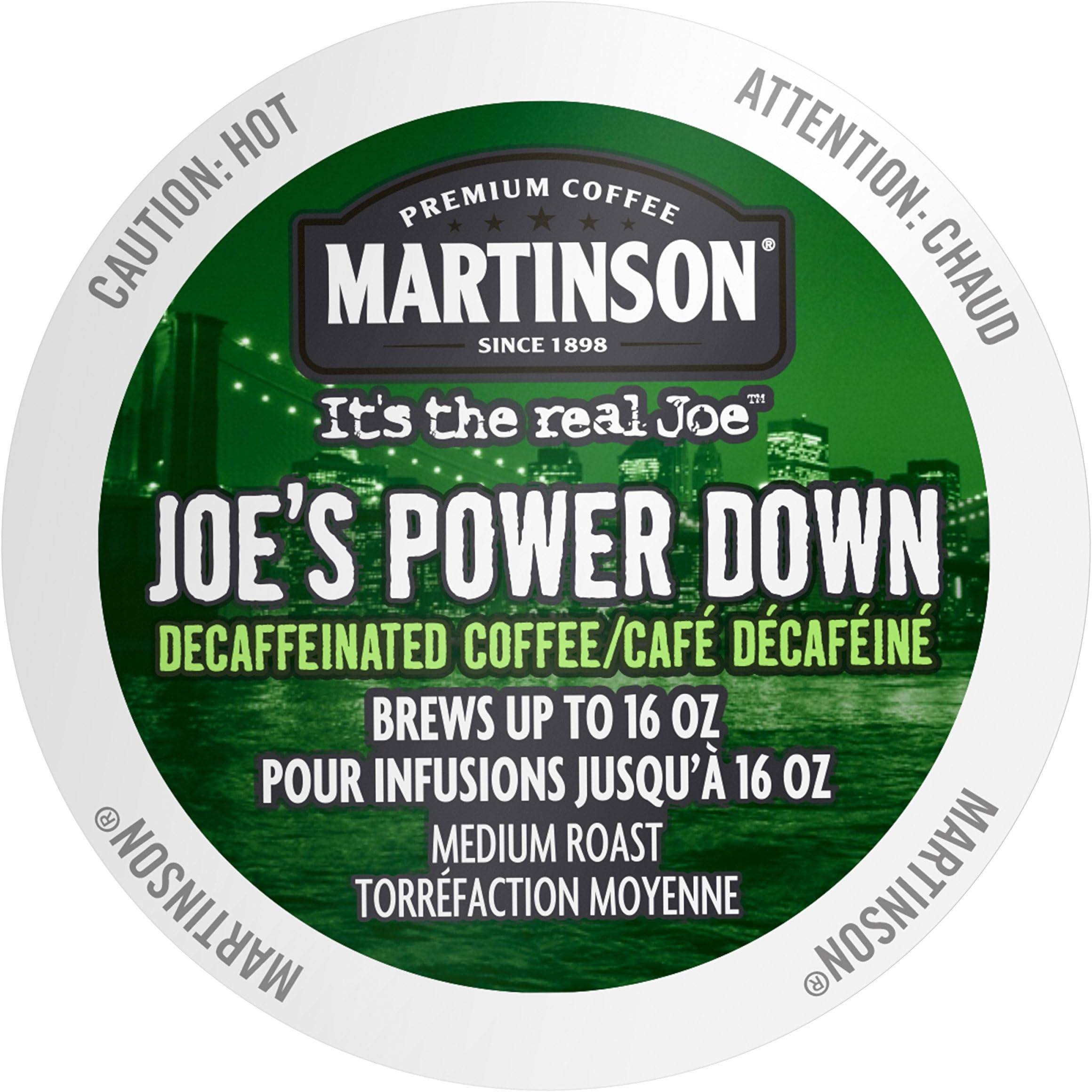 Martinson Single Serve Coffee Capsules, Joe's Power Down Decaf, 24 Count