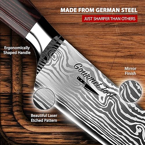 Miniatura 3 de Cuchillo de chef de 8.0in por Gourmet Tool  Cuchillos de cocina de acero inoxidable de alto carbono  Cuchillo de cocina de cocinero de 8.0in para