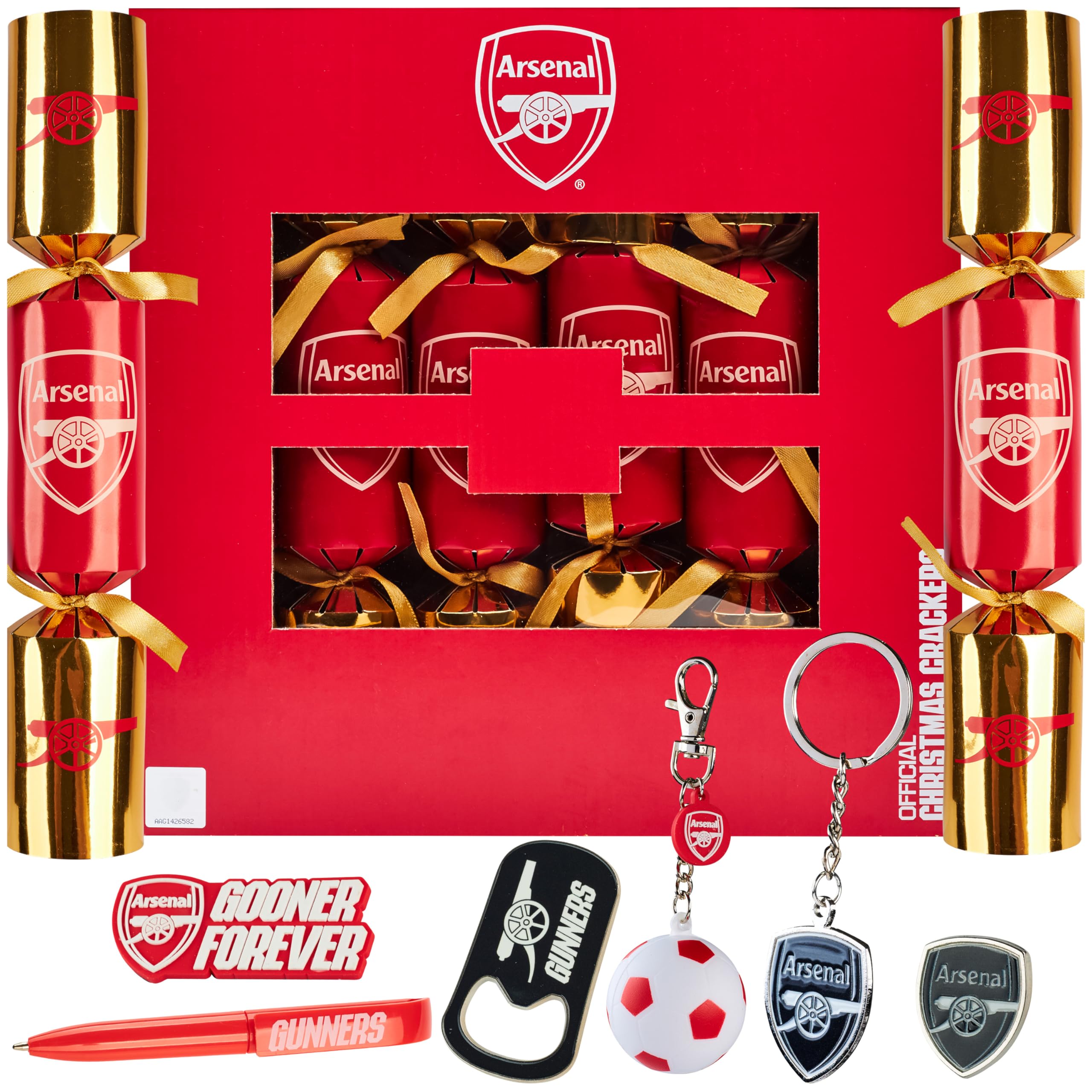 Get Trend Multi Arsenal Arsenal Pop Luxury Christmas Crackers, Pack Of 6 Deluxe Football Xmas Crackers, Collectible Arsenal Gifts, Fun Novelty Christmas Party Gifts (Multi Arsenal)