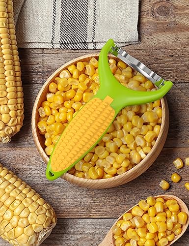 Miniatura 3 de GloTika Juego de pelador de maíz para verduras, cortador de acero inoxidable para zanahoria, papa, verduras, trilladora de maíz